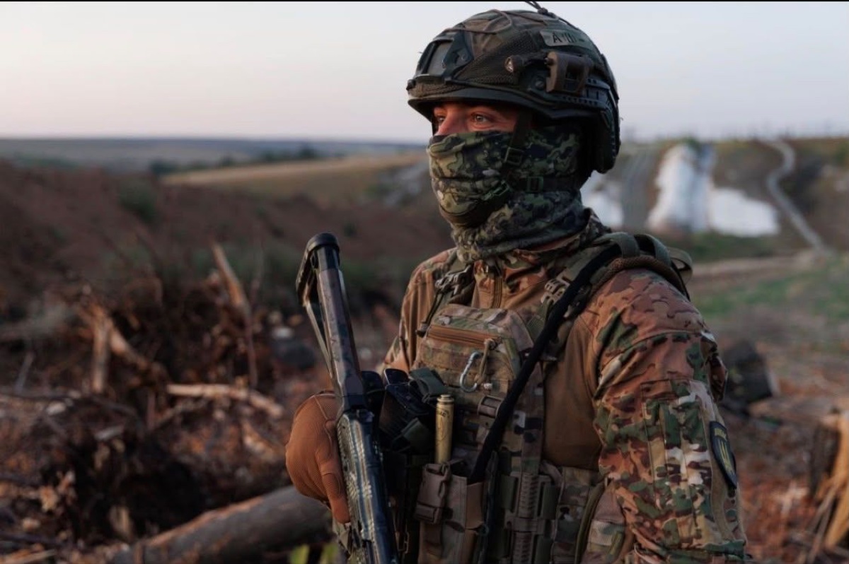 A Ukrainian service member